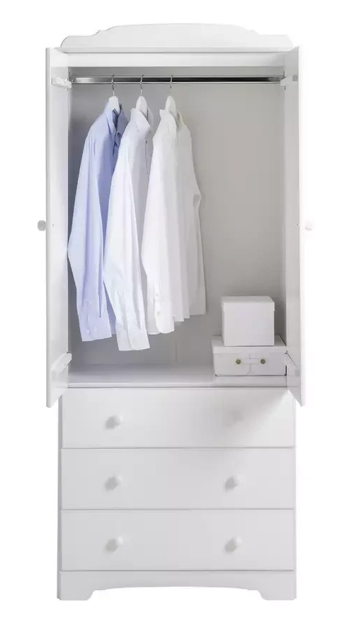 Nordic 2 Door 3 Drawer Wardrobe - White (B Grade)