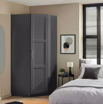 Munich Panelled Corner 1 Door Wardrobe Anthracite | Space Saving Bedroom Storage