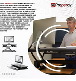 ProperAV Two-Tier Stand-Up Desk Workstation - Black ( B Grade 19232 )