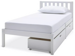 Habitat Ronnie Single Bed Frame and Drawer - White | Sturdy Bed for Kids Adults