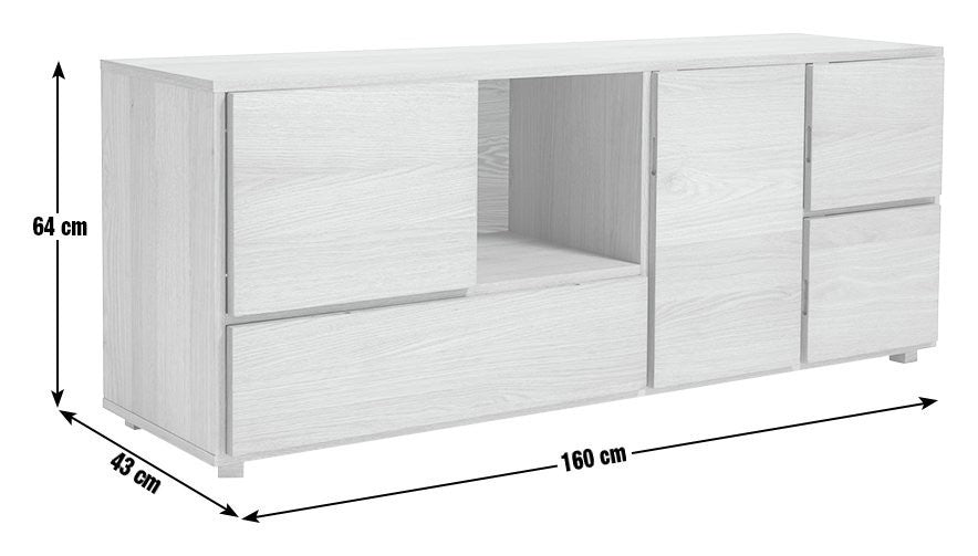 Block 1 Drawer Oak Sideboard - Natural | Block Collection Wooden Cabinet