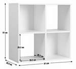 Home Squares 4 Cube Storage Unit Walnut | Cube Shelving Storage Bookcase Furnitu