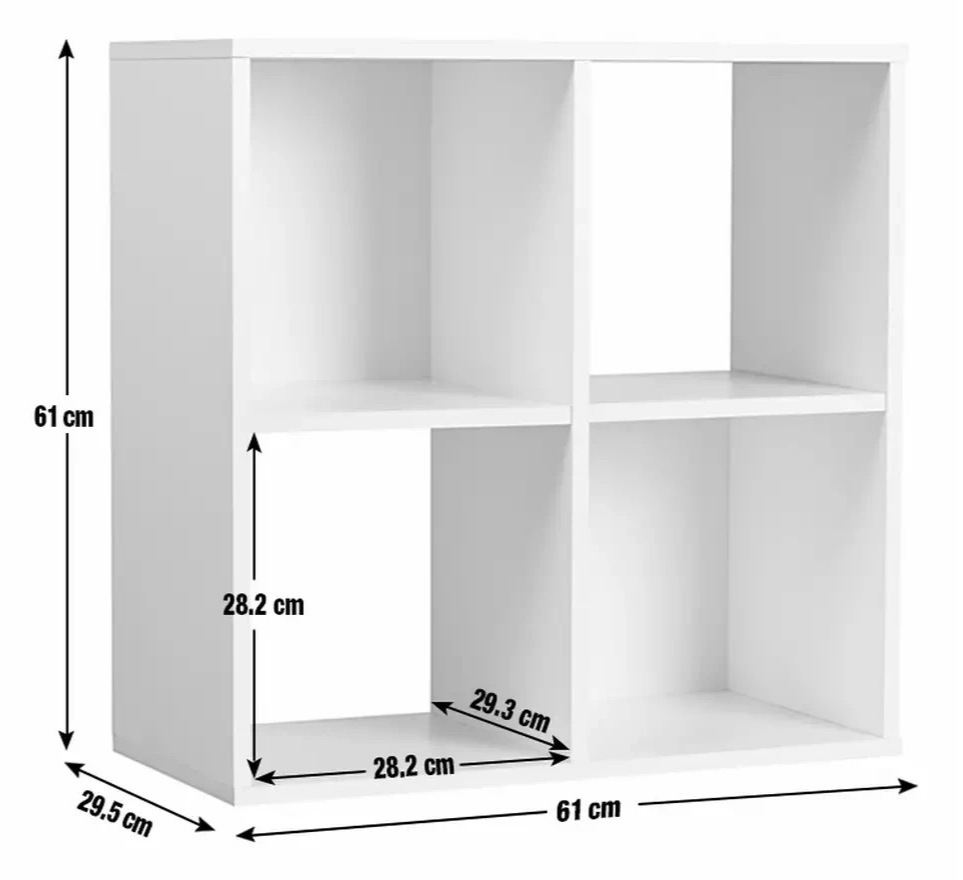 Home Squares 4 Cube Storage Unit Walnut | Cube Shelving Storage Bookcase Furnitu