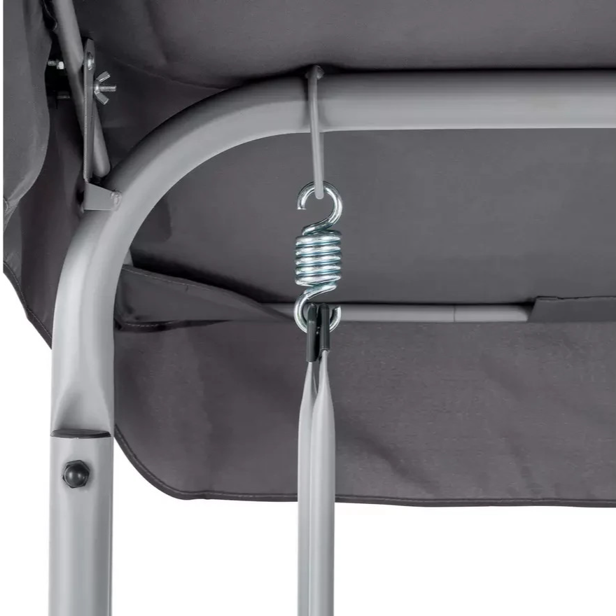 Home 3 Seater Metal Garden Swing Chair Grey | Outdoor Patio Swing Seat Furniture
