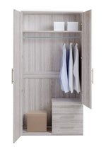 Home Brisbane 2 Door3 Drawer Mirror Wardrobe – GreyOak | Modern Bedroom Storage