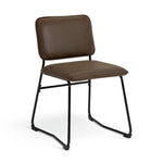 Habitat Loft Living Pair of Faux Leather Dining Chairs-Brown