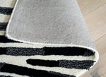 Skandi Brush Marks Black & White Cut Pile Rug