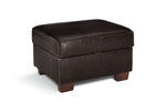 Home Salisbury Leather Storage Footstool - Chocolate | Practical Hidden Storage