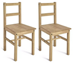 Raye Pair of Solid Wood Dining Chairs - Pine
