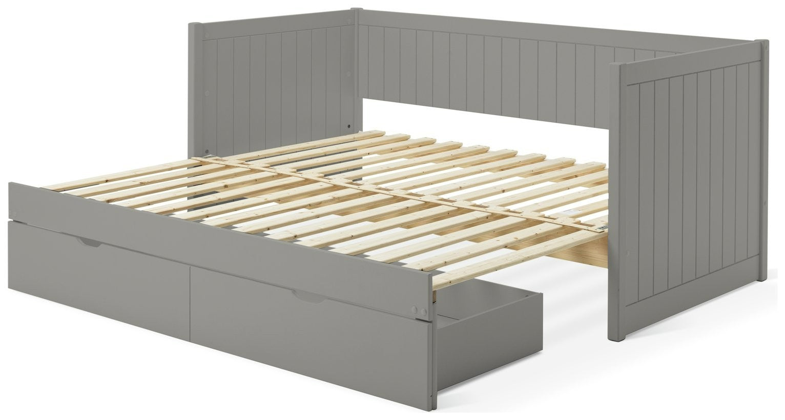 Axel Trundle Day Bed with 1 Drawer - Grey | Space Saving Sleep Solution