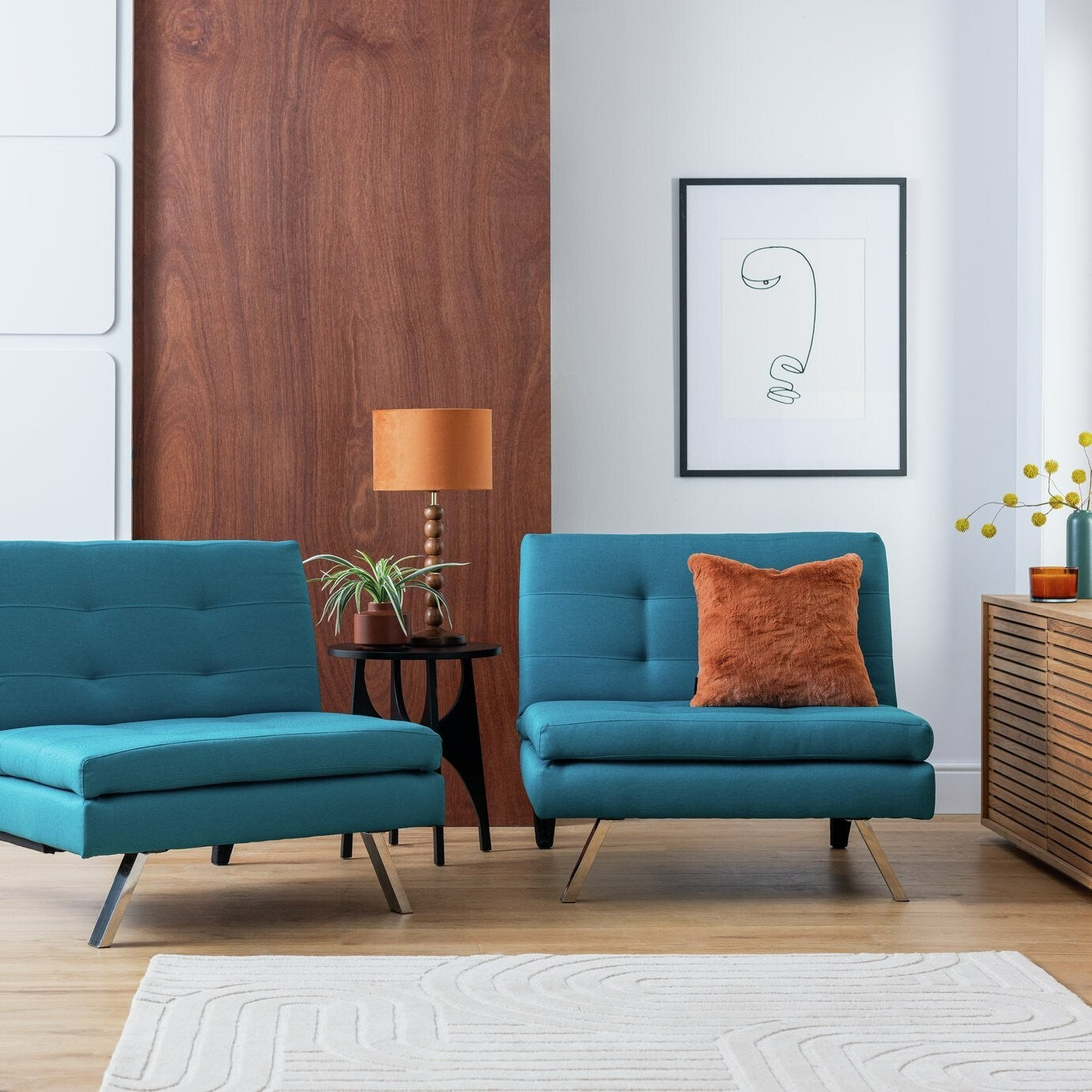 Duo Fabric Clic Clac Sofa Bed - Teal ( B Grade )