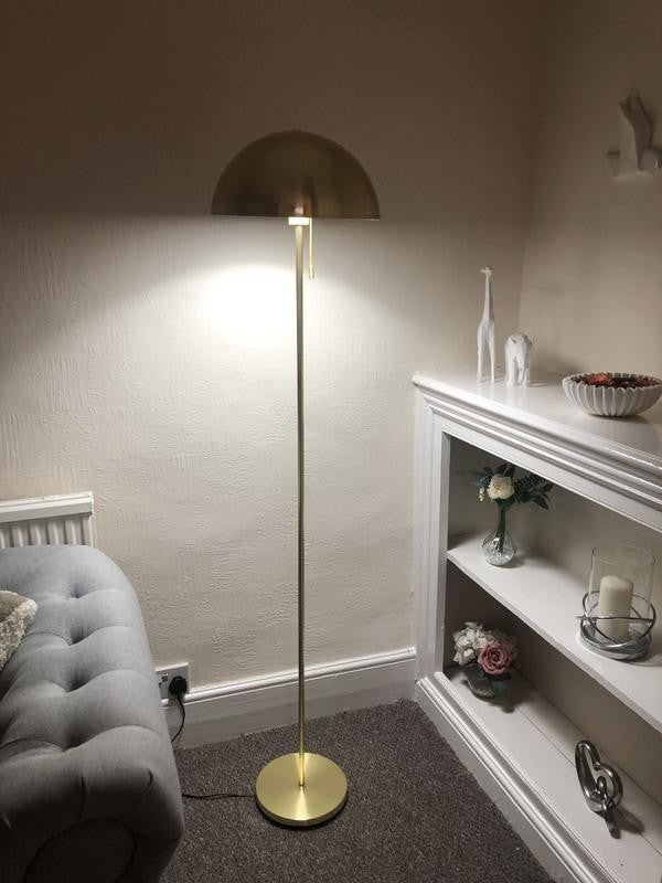 Mushroom Floor Lamp Brushed Brass | Modern Standing Floor Light Home Lighting