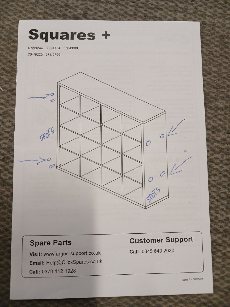 Squares Plus 16 Cube Storage Unit - Grey (B Grade 1128)