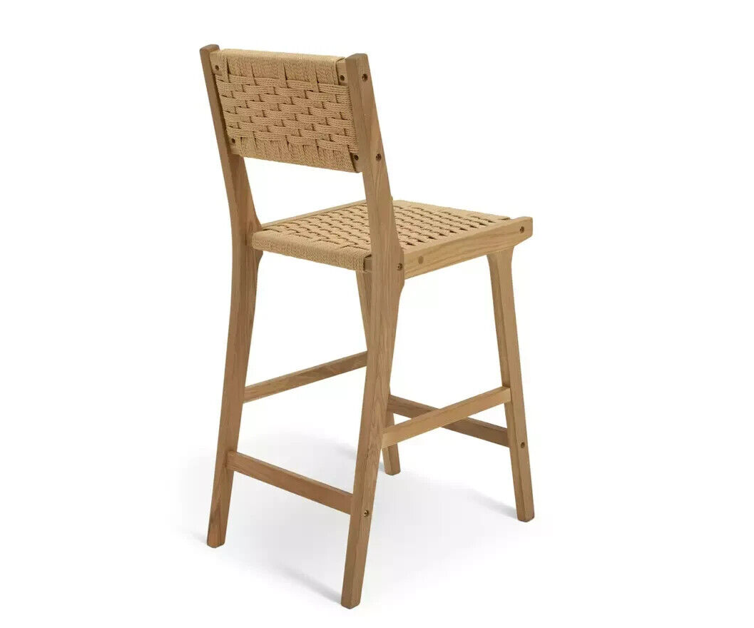 Habitat Faro Pair of Woven Oak Bar Stools - Natural