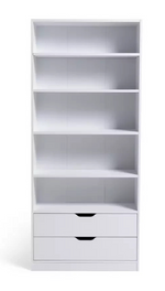 Compton 2 Drawer Bookcase - White (B Grade)