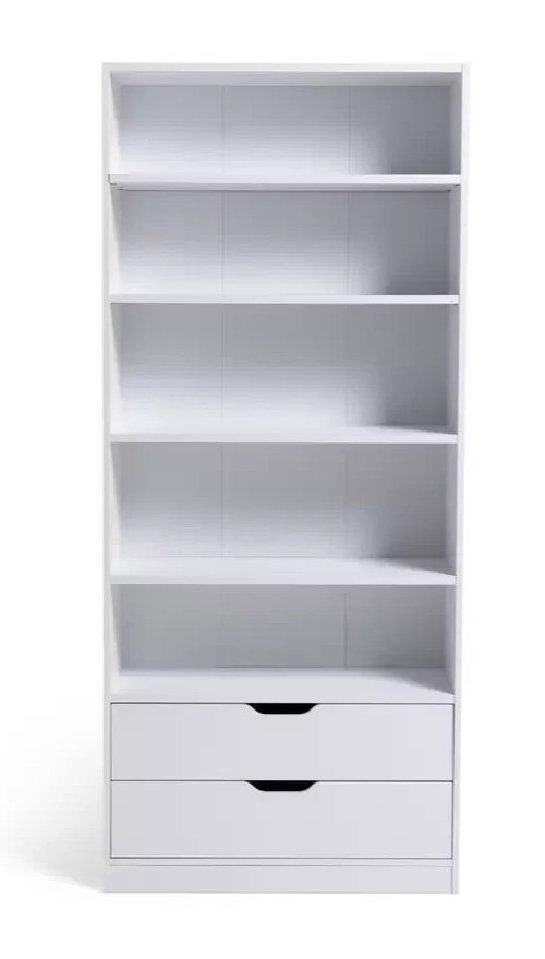 Compton 2 Drawer Bookcase - White (B Grade)