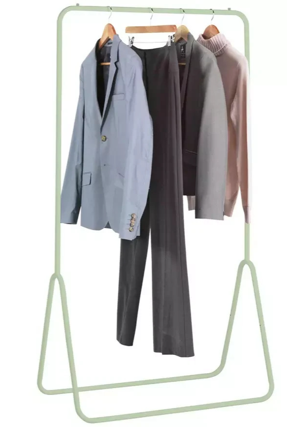 Arnie Single Clothes Rail Sage Green | Garment Hanging Rail Clothes Storage Rack