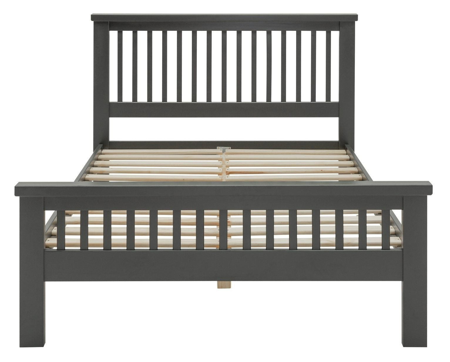 Aubrey Double Wooden Bed Frame - Charcoal | Simple style of shaker furniture