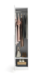 Munich 1 Door Wardrobe - White | Compact Clothing Organization