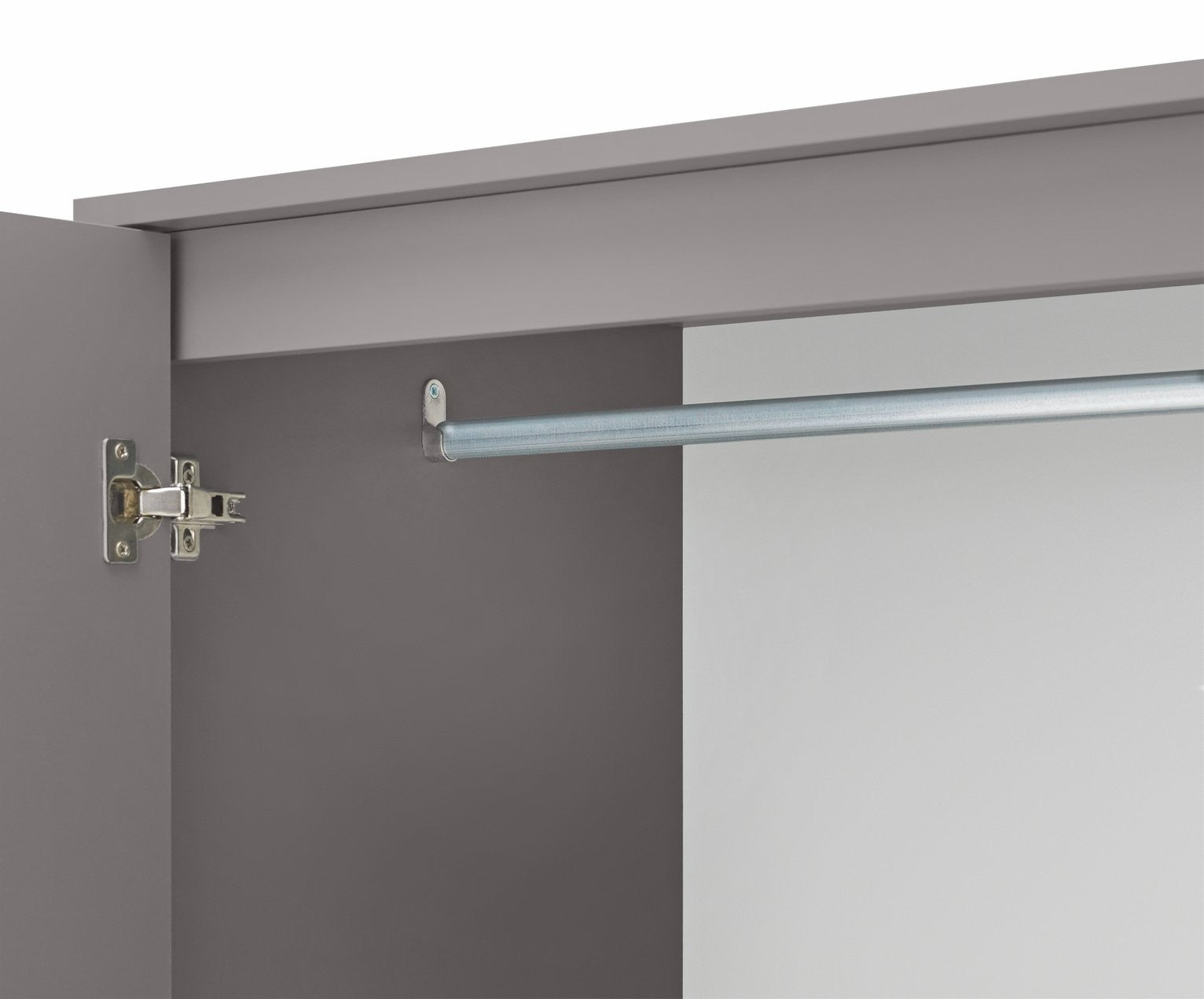 Home Malibu 2 Door 3 Drawer Mirror Wardrobe - Grey | mirrored wardrobe