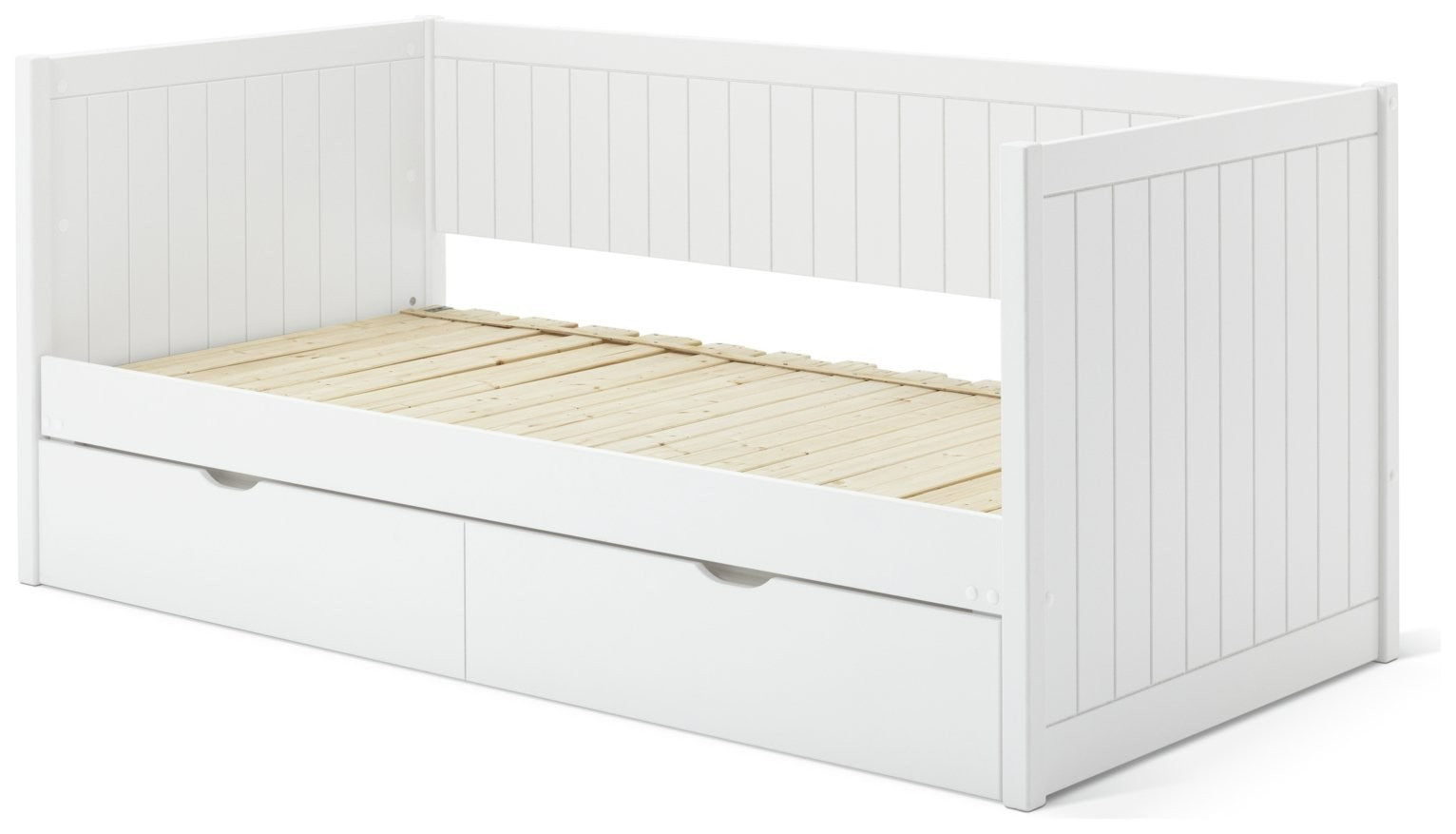 Axel Trundle Day Bed with 1 Drawer - White | Space-saving day bed