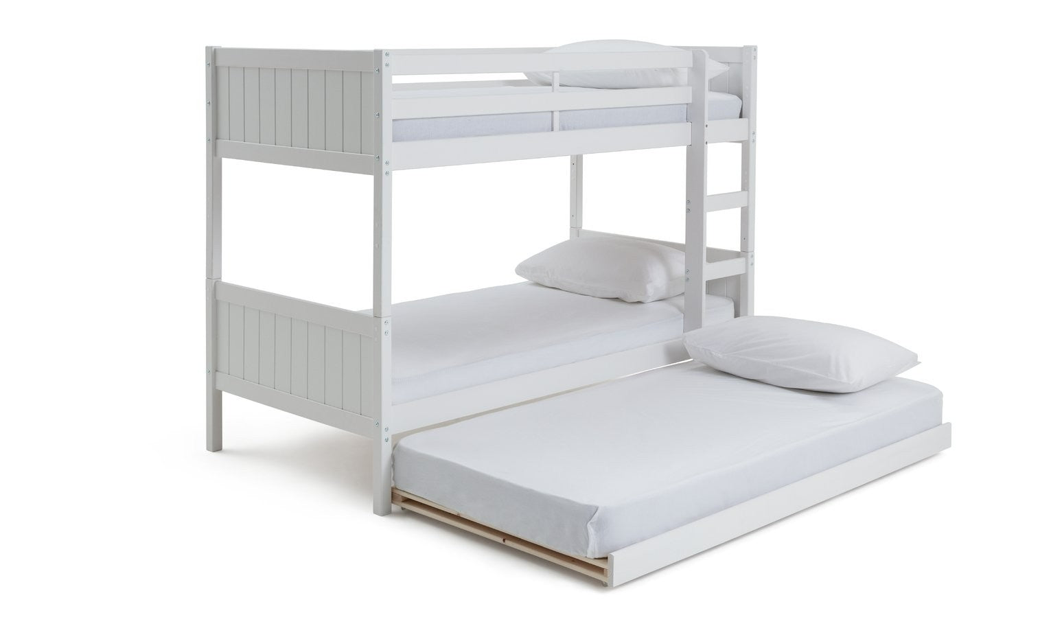 Detachable Bunk Bed with Trundle - White | Convertible Bedroom Setup