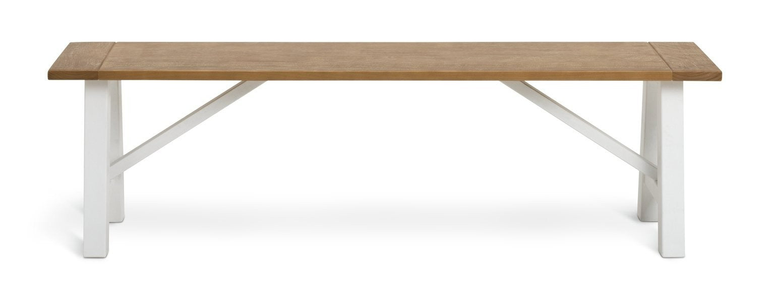 Burford Pair of Solid Wood Dining Benches - White | Space Efficient Mealtime