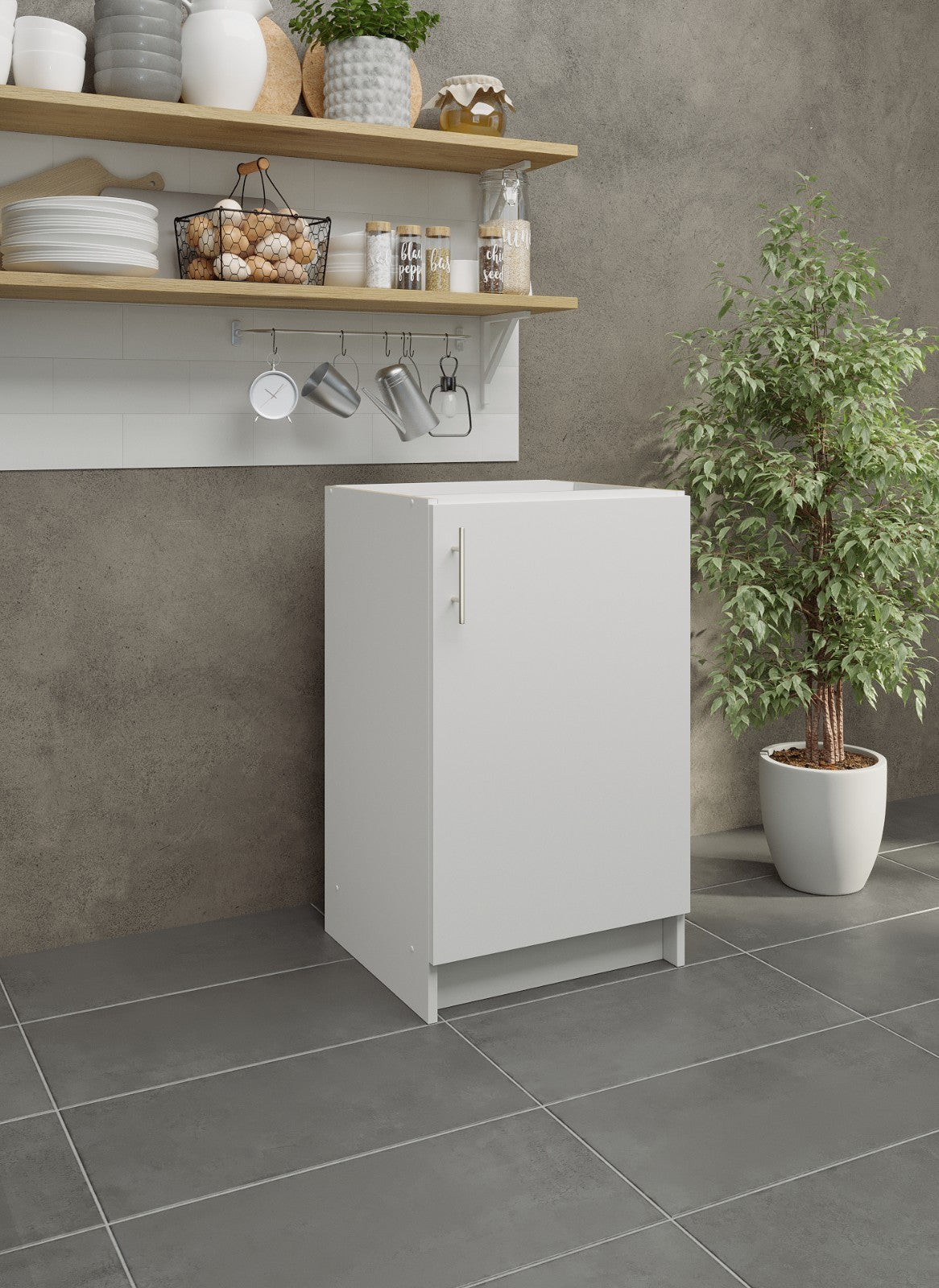 JD Greta Fixed Height Kitchen Base Unit 500mm - White Matt A-