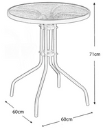 2 Seater Balcony Table Glass - Grey