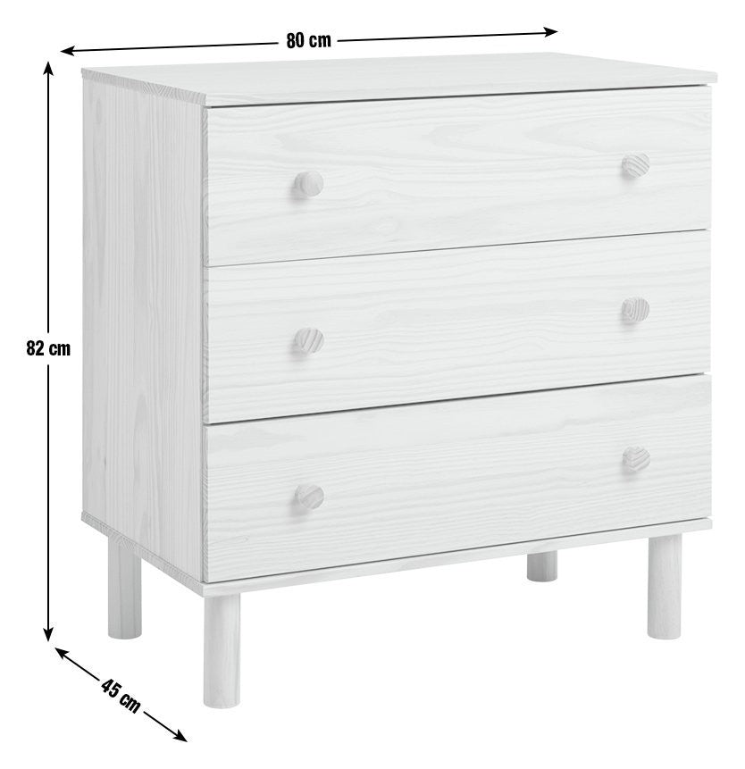 Akio 3 Drawer Chest - Pine | Natural Wood Aesthetic