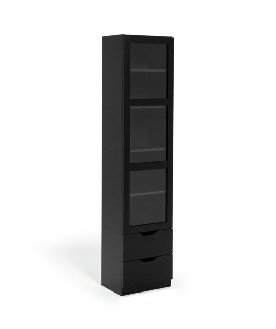 Compton 1 Door Glass Display Cabinet - Black