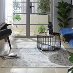 Traditional Natural & Blue Rug | 160x230cm | Traditional Living Room Bedroom Rug
