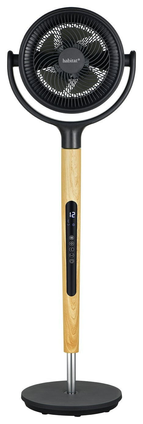 Habitat Air Circulation Black Pedestal Fan - 7 Inch