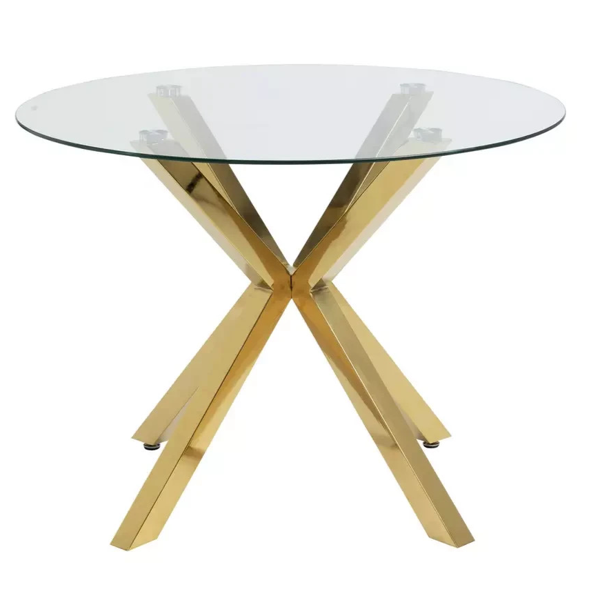 Home Alice 4 Seater Dining Table - Gold