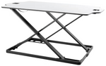 ProperAV Slim Profile Stand Up Desk Workstation - White | Adjustable Office Tabl