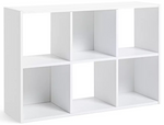 Home Squares 6 Cube Storage Unit White | Modular Organizer Shelf Living Bedroom