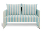 Dixon Fabric 2 Seater Sofa in a Box - Blue & White | Two seat couch