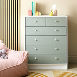 Home Kids Malibu 6 drawer Chest - Green and White | Kids bedroom drawers