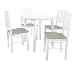 Home Kendal Solid Wood Dining Table & 4 White Chairs | Dining Set for Kitchen