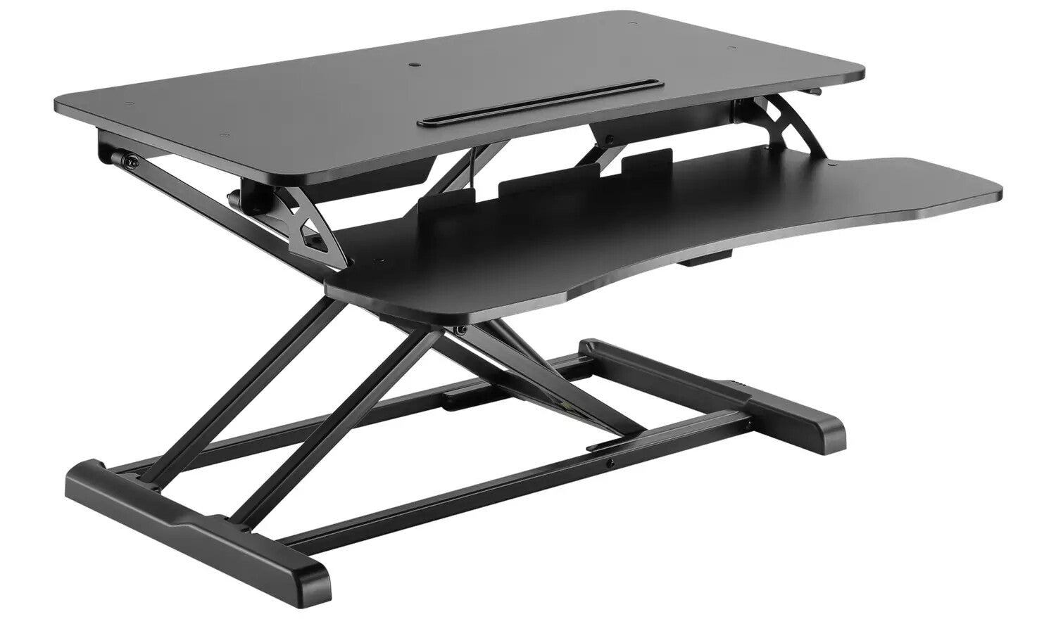 Proper AV Sit Stand Workstation 2 Tier - Black | Adjustable Standing Desk