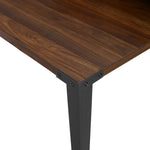 Nyla Angle Iron Desk with Hutch - Walnut