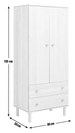 Akio 2 Drawer 2 Door Wardrobe - Black (B Grade)