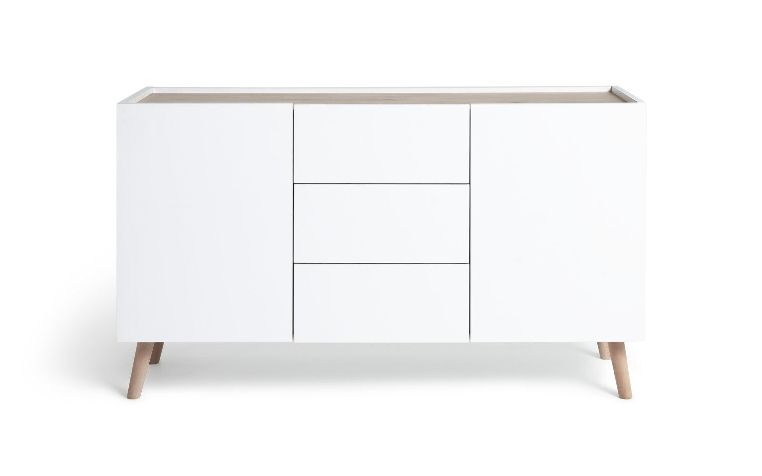 Habitat Skandi 2 Door 3 Drawer Sideboard - White Two Tone