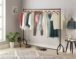Heavy Duty 6ft Wide Clothes Rail - Black | Strong Garment Hanging Stand Storage