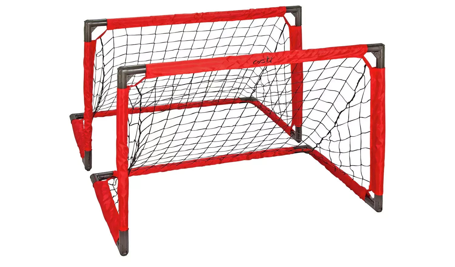 Opti Ball, Pump and 3 x 2ft 1 on 1 Football Goal Set of 2 | Kids Outdoor Footbal