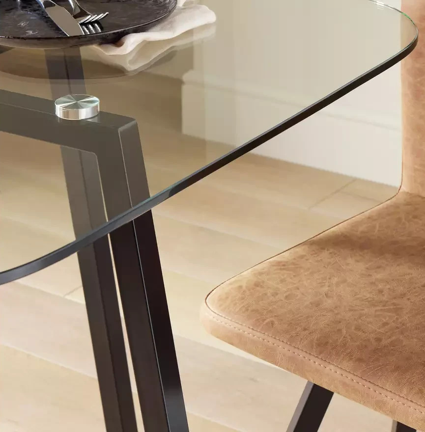 Elsie Black Dining Table & 4 Tan Chairs | Modern Dining Room Set Furniture