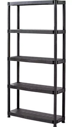 5 Tier Plastic Shelving Unit | Storage Rack for Garage Shed or Home Organization
