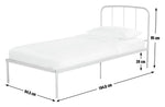 Freja Single Metal Bed Frame - Silver