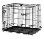 Double Door 30 Inch Pet Cage Medium | Metal Dog Crate Animal Kennel Furniture