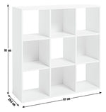 Home Squares 9 Cube Storage Unit White | Modular Organizer Shelf ( B Grade )